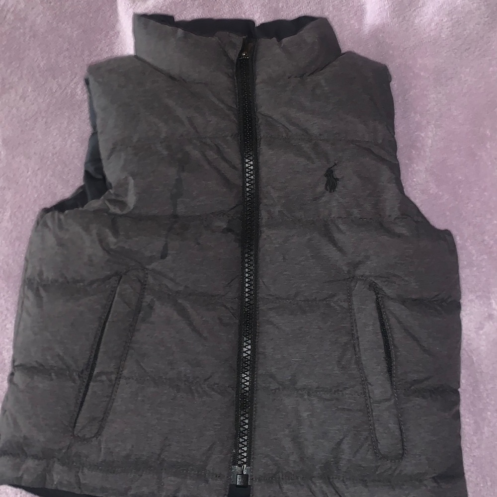 Polo Puffer Jacket(Black and Gray)